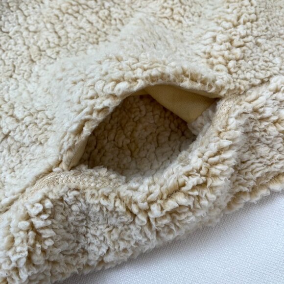 Nordic Fleece The Victoria Sherpa Pullover in Oatmeal Quarter Zip Sweater Large - Picture 6 of 15